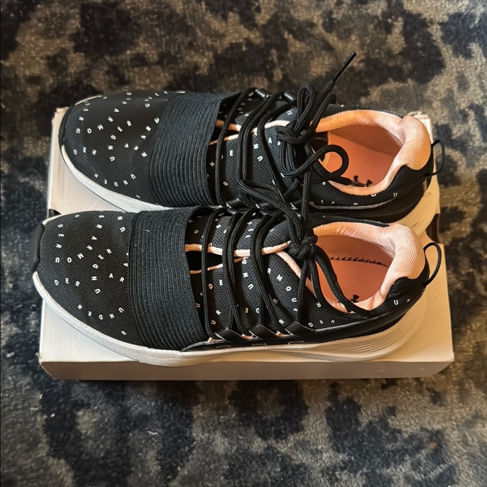 Under Armour Black and Pink Women’s Sneakers 8.5